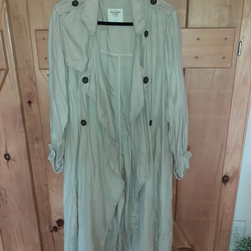 AMERICAN EAGLE -KHAKI, DRESS, LIGHT WEIGHT, TRENCH COAT
